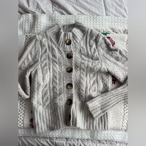 Urban Outfitters Gray Cable Knit Cardigan Sweater